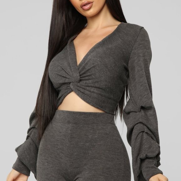 Fashion Nova My Twisted Ways Top & Pant Set - Picture 1 of 6